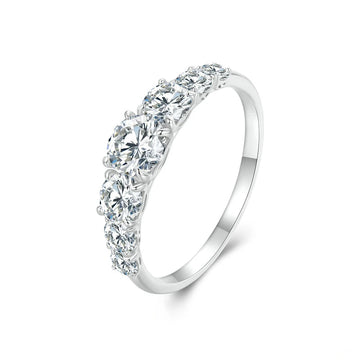 VVS1 Heart Moissanite Silver Ring