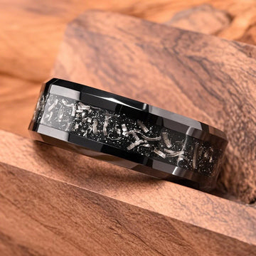 Tungsten Meteorite Men's Wedding Ring