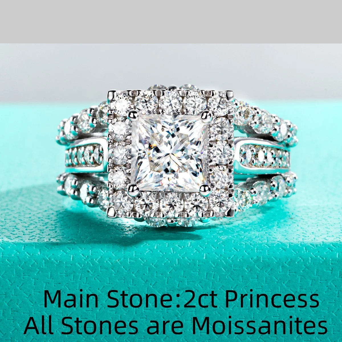 3.88ct Moissanite Sterling Silver Ring